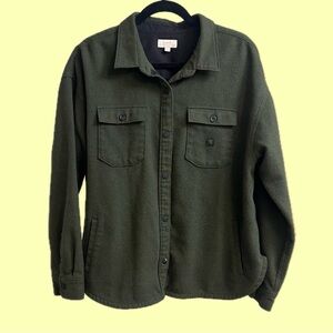 WOMENS Roark Wool blend Green Button-Up flannel